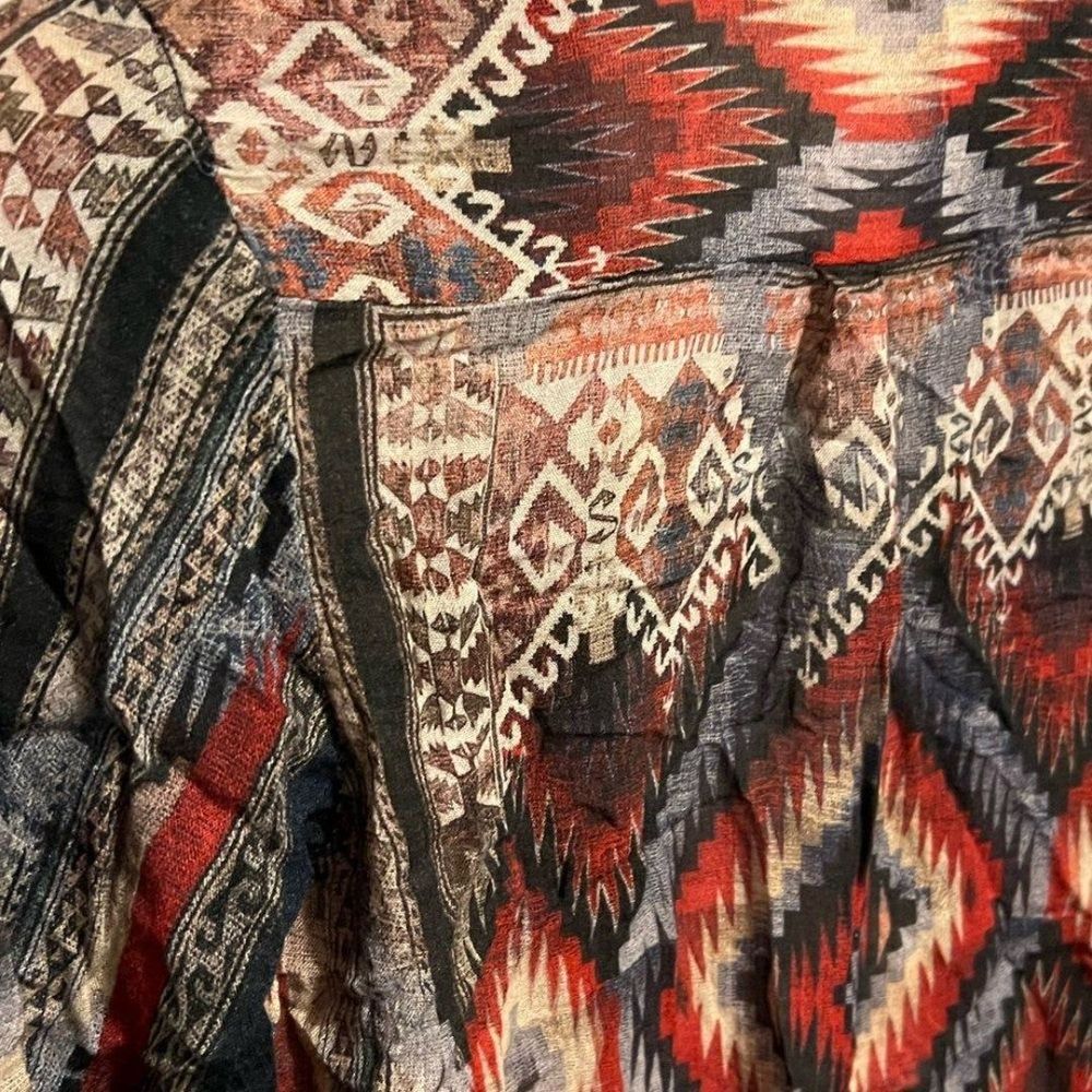 Zara Basic Aztec Style Button Down Long Sleeve Wo… - image 8